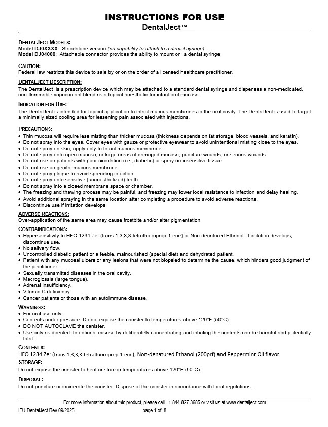 Dental Ject IFU Cover