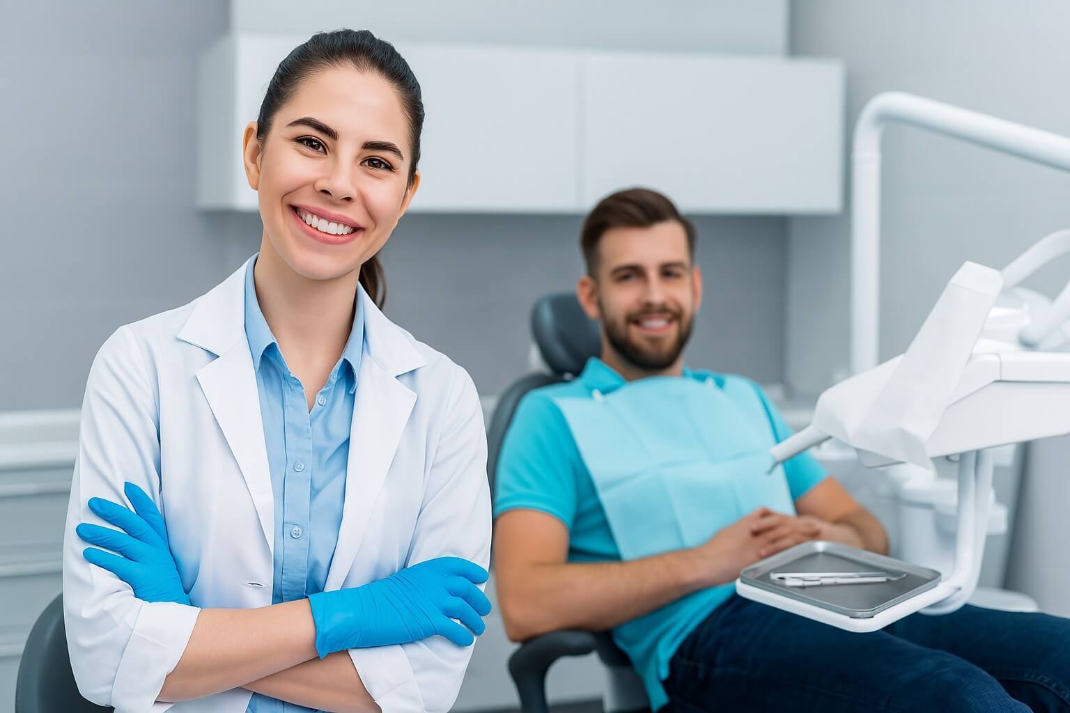 Patient in chair
